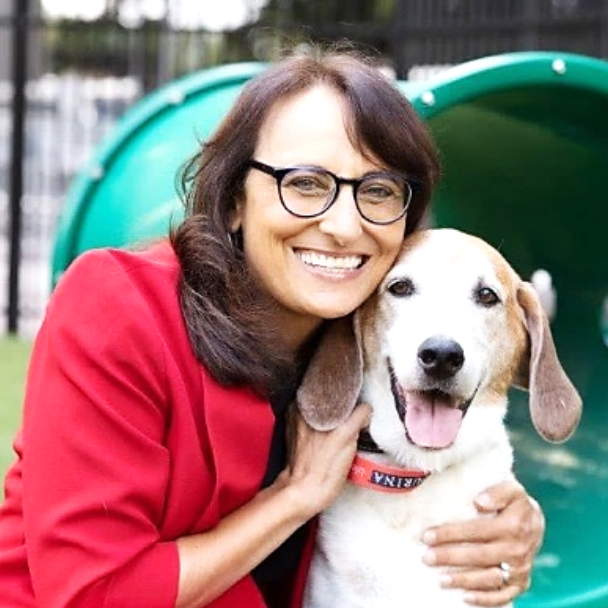 Christina Lawrence Christina Lawrence with dog at Purina