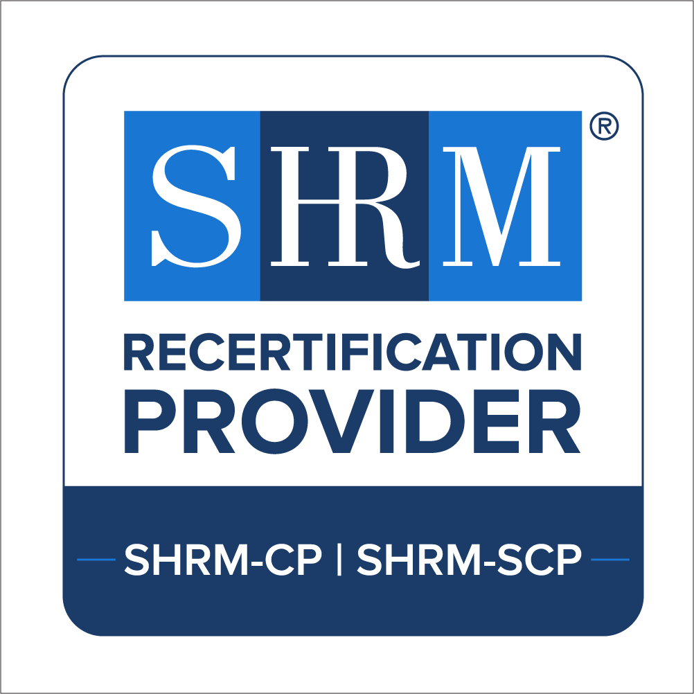 Logo for SHRM Recertification Provider. SHRM-CP. SHRM-SCP.