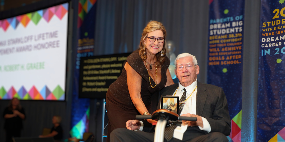 Robert H. Graebe presented with the Max J. Starkloff Lifetime Achievement Award by Colleen Starkloff