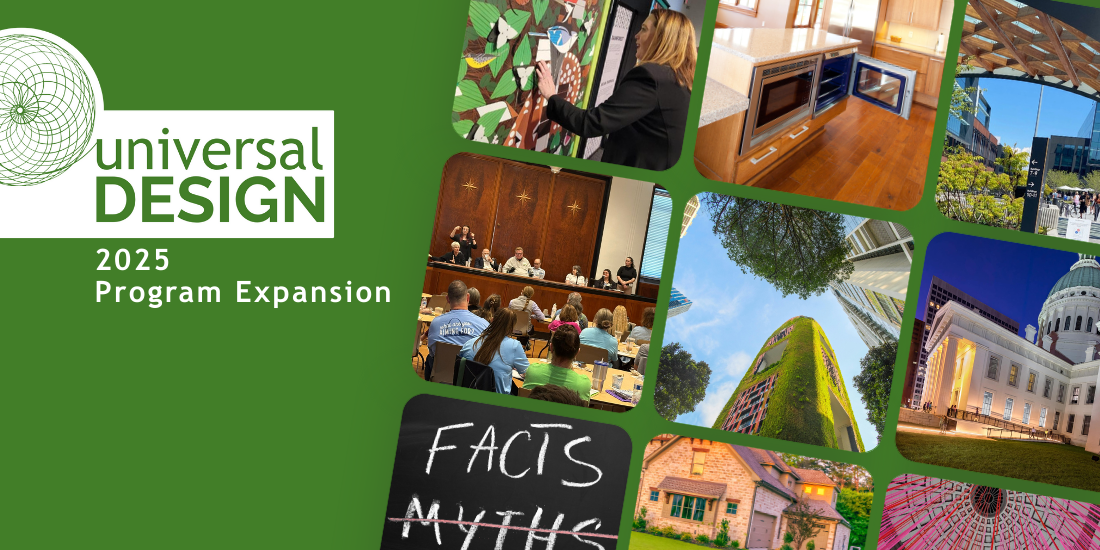 Universal Design 2025 Program Expansion with grid of photos from events this year.